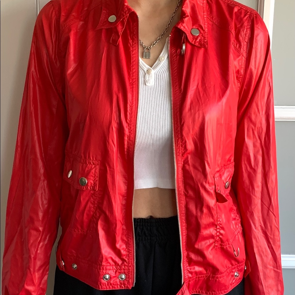 Brandy melville top and Red Jacket
